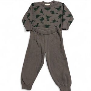 Okie Dokie Gray Dinosaur Sweater Set